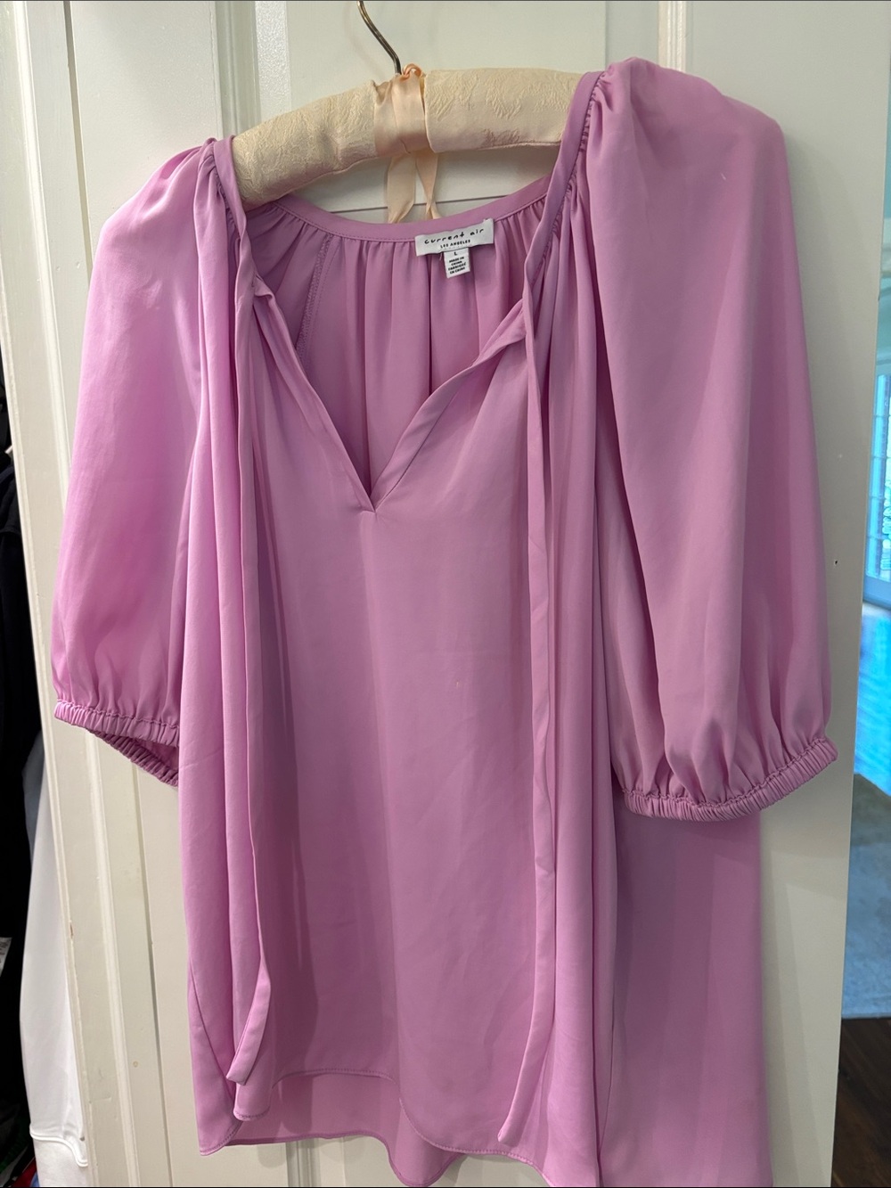 Current Air Lilac V-Neck Peasant Blouse